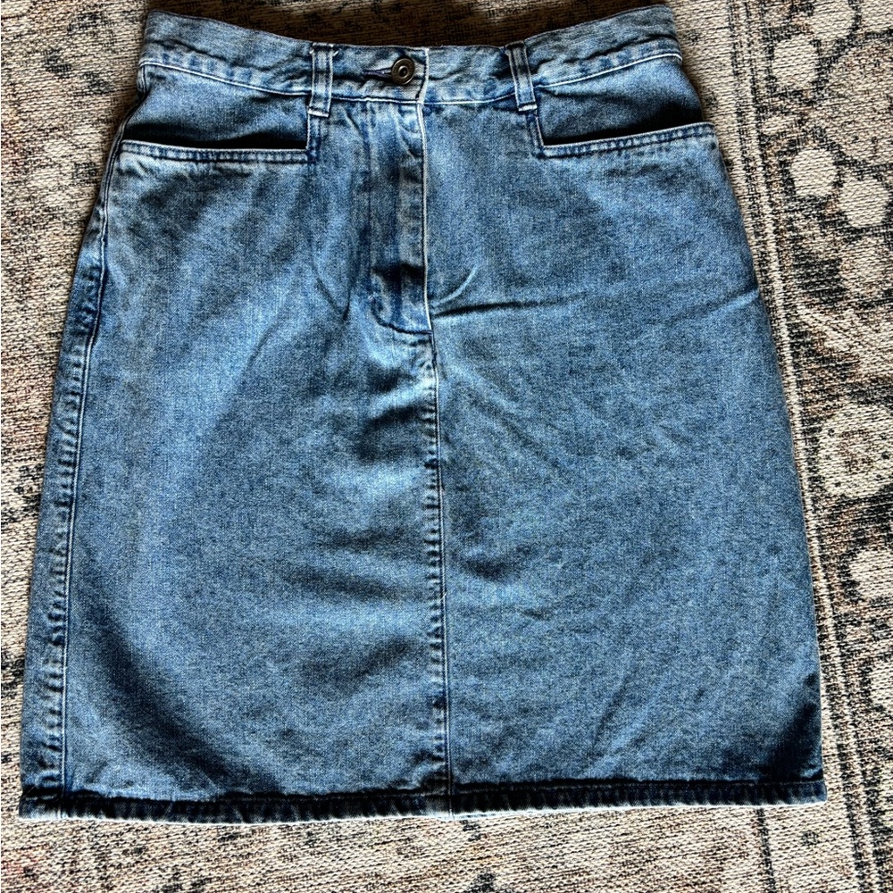Christopher & Banks Classic Blue Denim Pencil Skirt